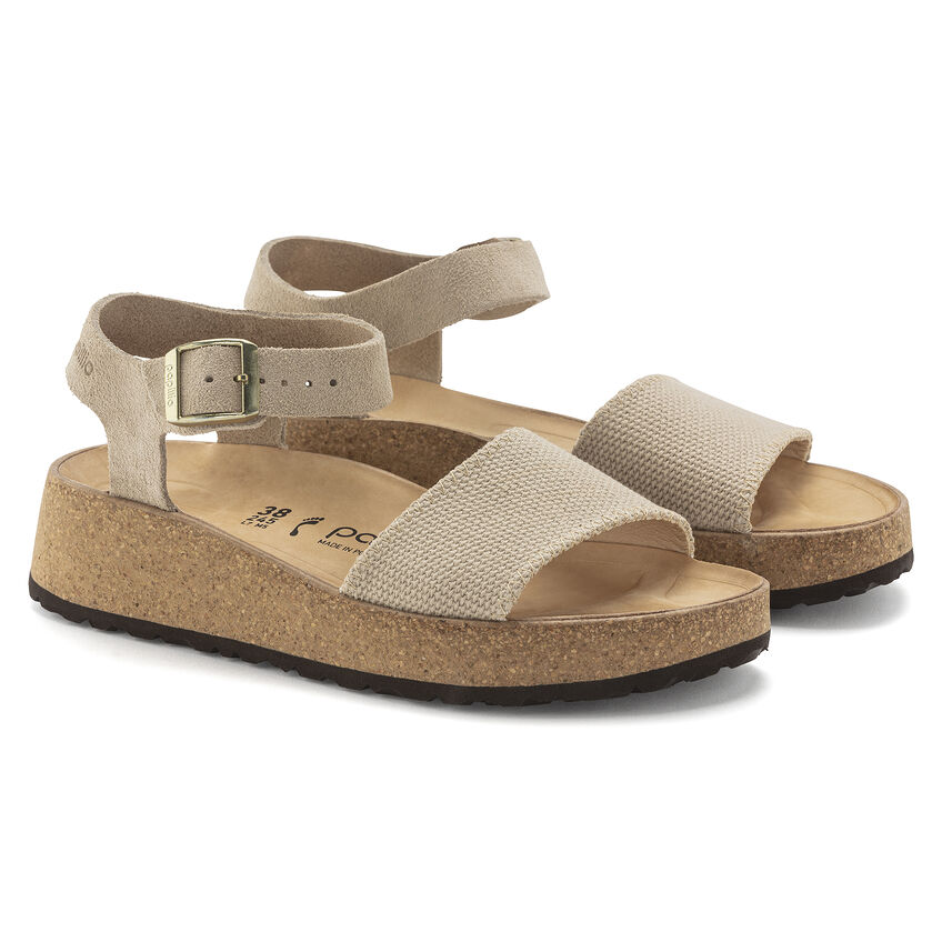 Birkenstock Glenda Suede Leather Textile Sandcastle